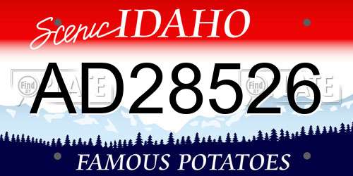 AD28526 Idaho License Plate