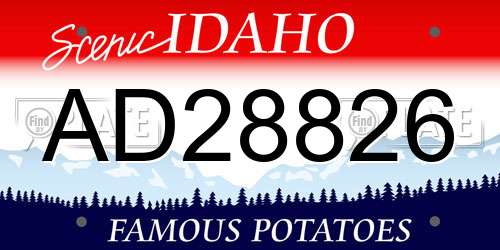 AD28826 Idaho License Plate