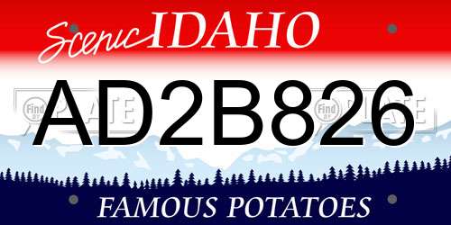 AD2B826 Idaho License Plate