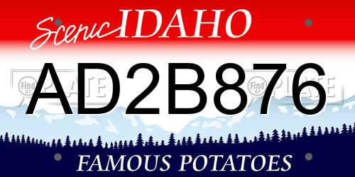 AD2B876 Idaho License Plate