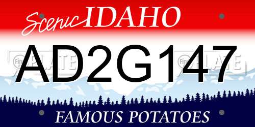 AD2G147 Idaho License Plate