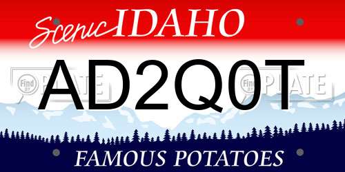 AD2Q0T Idaho License Plate