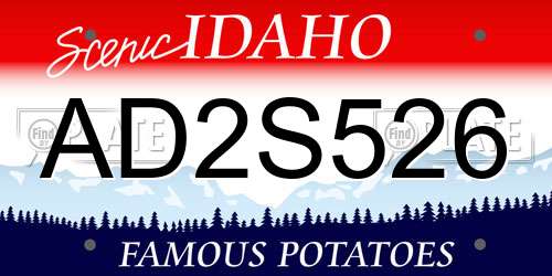 AD2S526 Idaho License Plate
