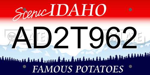 AD2T962 Idaho License Plate