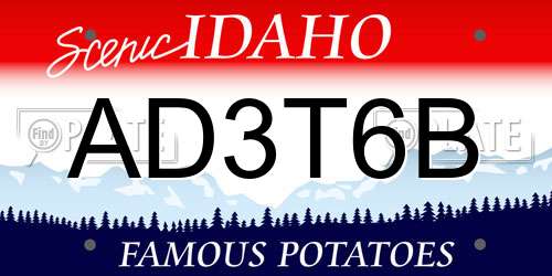 AD3T6B Idaho License Plate