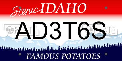 AD3T6S Idaho License Plate