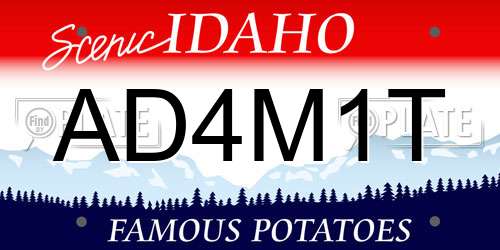 AD4M1T Idaho License Plate