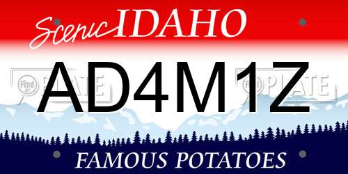AD4M1Z Idaho License Plate