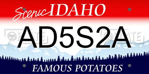 AD5S2A Idaho License Plate