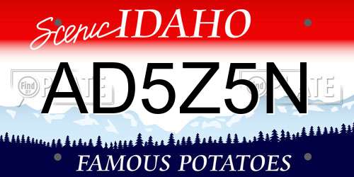 AD5Z5N Idaho License Plate