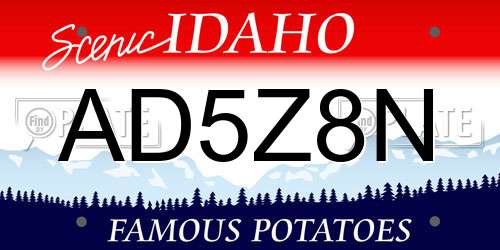 AD5Z8N Idaho License Plate