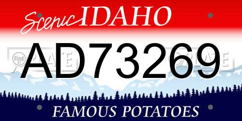 AD73269 Idaho License Plate