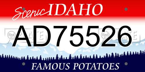 AD75526 Idaho License Plate