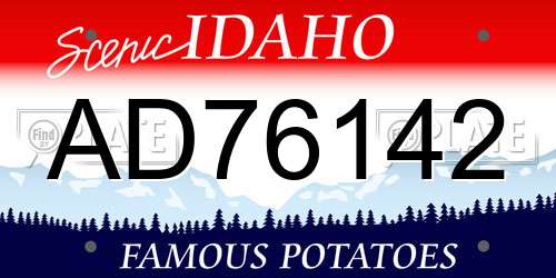 AD76142 Idaho License Plate