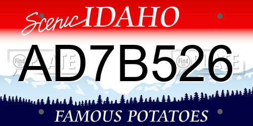 AD7B526 Idaho License Plate