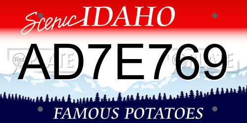 AD7E769 Idaho License Plate