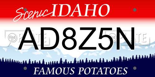 AD8Z5N Idaho License Plate