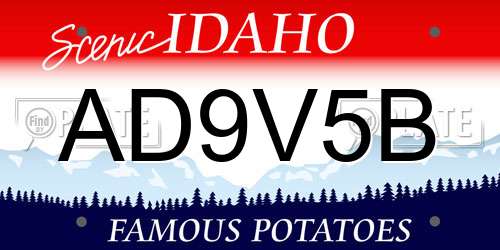 AD9V5B Idaho License Plate