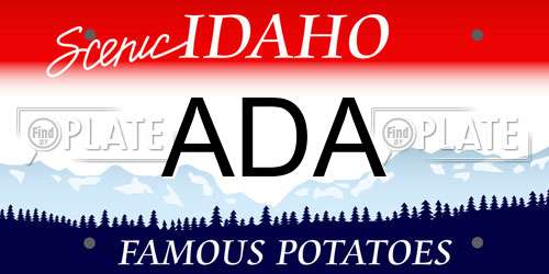 ADA Idaho License Plate