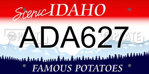 ADA627 Idaho License Plate