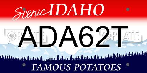 ADA62T Idaho License Plate