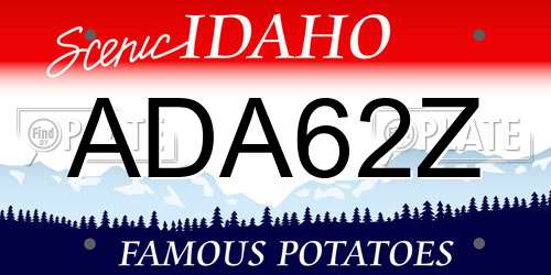 ADA62Z Idaho License Plate