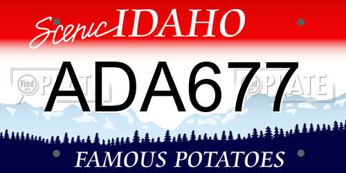 ADA677 Idaho License Plate