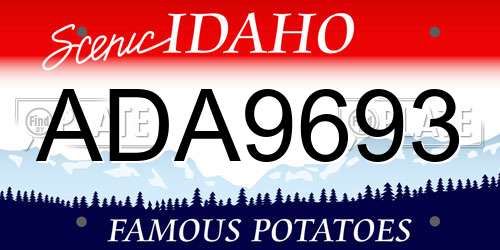 ADA9693 Idaho License Plate
