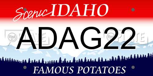 ADAG22 Idaho License Plate