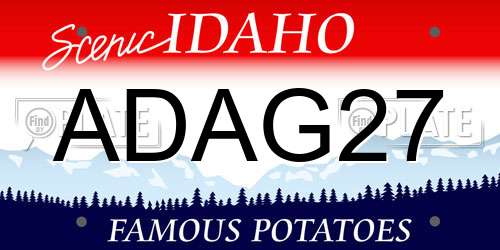 ADAG27 Idaho License Plate