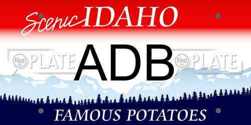 ADB Idaho License Plate