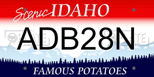 ADB28N Idaho License Plate