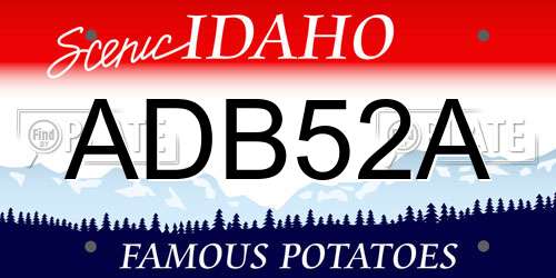 ADB52A Idaho License Plate