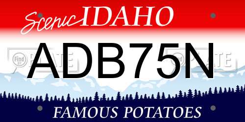 ADB75N Idaho License Plate