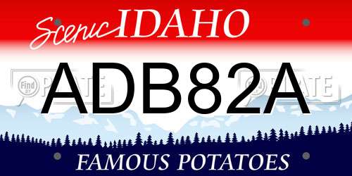 ADB82A Idaho License Plate