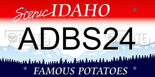 ADBS24 Idaho License Plate