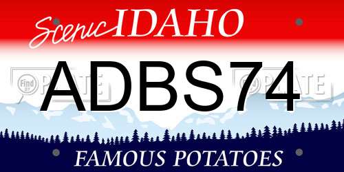 ADBS74 Idaho License Plate