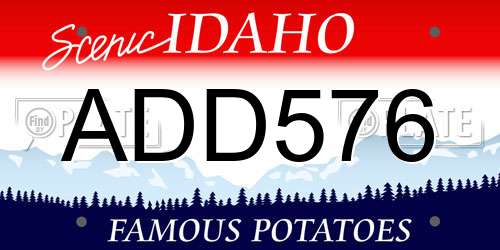 ADD576 Idaho License Plate