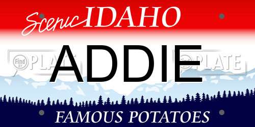 ADDIE Idaho License Plate