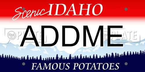 ADDME Idaho License Plate