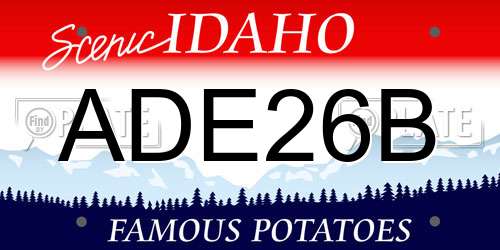 ADE26B Idaho License Plate