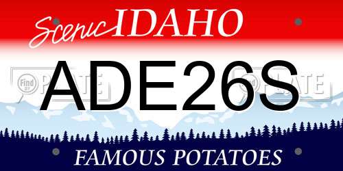 ADE26S Idaho License Plate