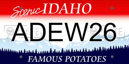 ADEW26 Idaho License Plate