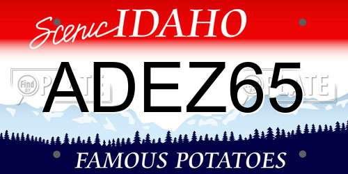 ADEZ65 Idaho License Plate