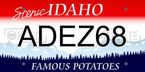 ADEZ68 Idaho License Plate