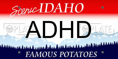 ADHD Idaho License Plate