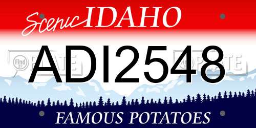ADI2548 Idaho License Plate