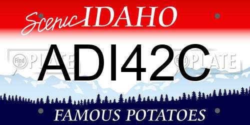 ADI42C Idaho License Plate