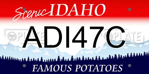 ADI47C Idaho License Plate