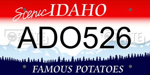 ADO526 Idaho License Plate